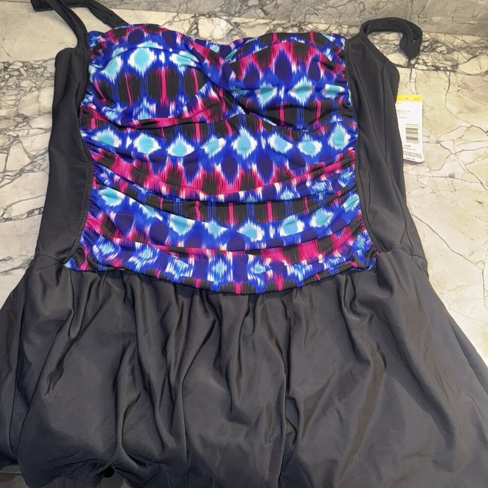 Sears Women’s 24W One Piece Swim Dress NEW